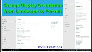 How to change display orientation from Landscape to Portrait in Windows 10 | BVSP Creations