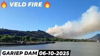 Gariep Dam Veld Fire 🔥 06-10-2025 close to popular hotel - hyperlapse video