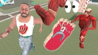 Franklin fall in gaint titan footprint in Indian bike driving 3d