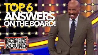 TOP 6 ANSWERS ON THE BOARD!! Steve Harvey Asks The Questions On Family Feud!