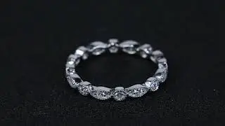 Eternity Stackable Band Ring Set Silver 925 Jewelry