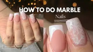 how to do pink marble nails