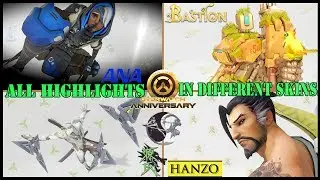 Overwatch || Characters Highlights || Ana, Bastion, Genji, and Hanzo || Skins on white background 2
