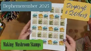 Watercolor Mushrooms Made Into Postage Stamps | #dephemerember