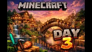 Minecraft Survival Day 3 😱 | Epic Base & Bridge Build 🔥