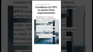 Conditions for PPV to predict fluid responsiveness