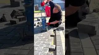 Manual Paving Block Cutting for a Professional and Seamless Driveway Finish