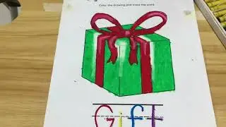 Let&rsquo;s color! G for gift. Coloring for kids. #drawing #creativejoykids #art #colors