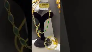 Green stone necklace 6gms