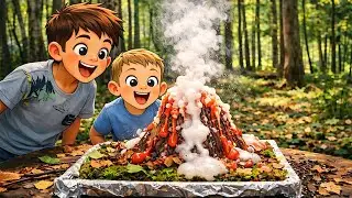 Experimentul Vulcanului cu Copiii 🌋 | Reacție Surpriză și Multă Distracție!