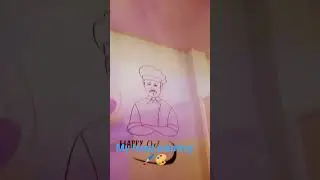 A restaurant wall art ideas (my hand art)#art #wall #homedecor #artwall #india #drawing #painting