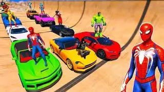 GTA 5: SUPERHERO MEGA RAMP WAR! 💥 Goku, Vegeta, Spider-Man & Crazy Cars!