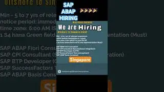 SAP ABAP JOBS | Sap jobs in India | jobs in singapore 🇸🇬 | SAP ABAP | saphiring |saptechnical