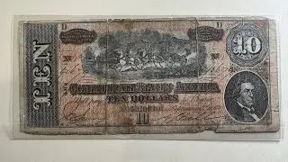 Old 1864 $10 Note from the Confederate States of America