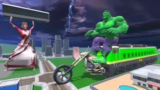 Giant Hulk Train vs Haunted Kamala in Indian Bikes Driving 3d