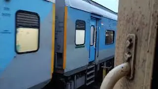 12195 AJMER INTERCITY EXPRESS DEPARTURE AND 12180 LJN INTERCITY EXPRESS STANDING AT PF 3 