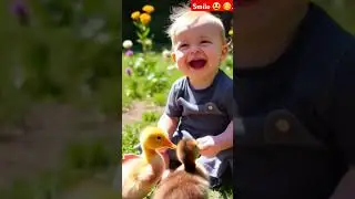 Baby and duck smile 😃 😊 #baby #adorablelaughs #funny #babylaugh