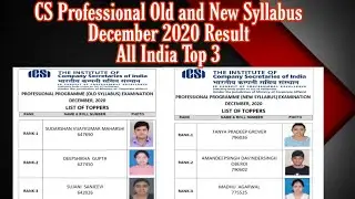 Cs professional all India topper list december 2020 result