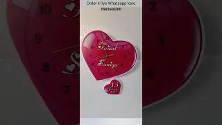 Heart Wall Clock with Dulha 💕 Dulhan Name Video! #shorts #shortsvideo #homedecor #wedding