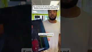 He wanted to fix destroyed iPhone screen and camera😱#shorts #apple #iphone #ios #samsung #fyp #asmr
