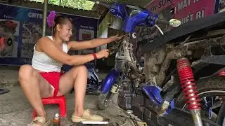Amazing Talented 18-Year-Old Genius Girl Fixes a Damaged Old Motorbike Wheel | Full Fix