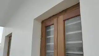 wooden window glass design