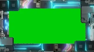 Green Screen Frame Electrical Circuit Neon Pulse Iron Man Hud Sci Futuristic with Sound Effect