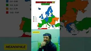 Education Index by Country #map #europe #countries #geography #youtubeshorts