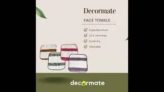Decormate Microfiber Face Towels - Stripes