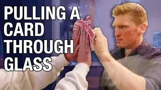 Pulling A Card Through Glass Magic Trick