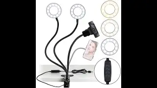 Bucmeilv Flexible Selfie Ring Light Clip Mount with Mobile Phone & Webcam Holder - Amazon Review