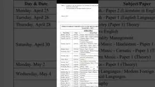 icse and isc sem 2 exam time table 2022 | ICSE AND ISC EXAM TIME TABLE SEM-2 class 10th and class 12