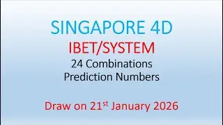 Singapore 4D - IBET / SYSTEM 24 Combinations Prediction Numbers for 21st Jan 2026