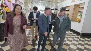 Teodoro Sosa y José Eduardo Ramírez se interesan por las mejoras en el Mercado Central
