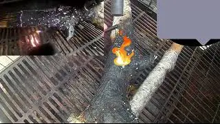 Before carving your stick just torch wood for drying without catching fire.