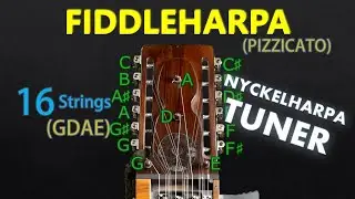 Fiddleharpa Tuner - 16 String GDAE Nyckelharpa Tuning (Pizzicato) (A=440)