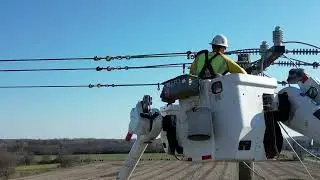 Close up of lineman in action
