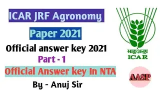 ICAR JRF Agronomy Solved Question Paper 2021 ll Agronomy JRF Question Paper 2021 #jrf Agronomy paper