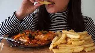 ASMR Eating Sounds: Vegan Chicken Parmigiana & Fries ~ Soft Eating Sounds (No Talking)