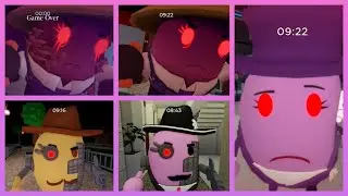 PIGGY VS 100 PLAYERS MR.P AND MRS.P JUMPSCARES!