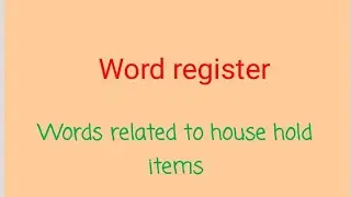 Fun with Vocabulary: Word Register.