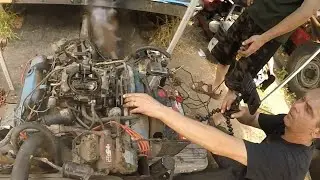 HOW TO START A MOPAR DODGE 400 BIG BLOCK on the GROUND FIRST START in 20 YEARS