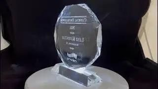 Laser Engraved Crystal Glass Award