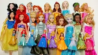 Rainbow Disney Princess Doll Mattel and Original Dolls ~ DIY Miniature Dress Satisfying Dolls ASMR