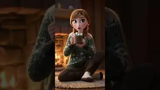 Anna from Frozen in a homely atmosphere #frozen #disney #anna #elsa #olaff #ai #drink #marshmello