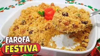 A MELHOR FAROFA FESTIVA QUE VOCÊ JÁ VIU❗😱 FAROFA CROCANTE DE BACON E CALABRESA DELICIOSA!
