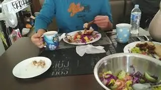 ROAST CHICKEAND SALAD  MUKBANG- 😂
