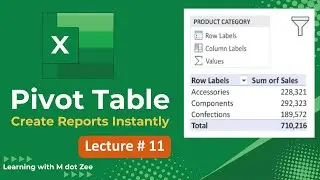 MS Excel Pivot Table Tutorial | Create Reports in Seconds | Excel for Beginners | Lecture No. 11