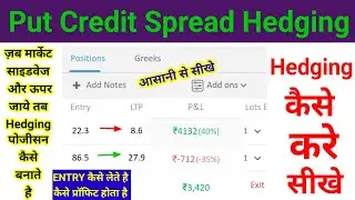 Bull credit spread Hedging | hedging kese karte hai | trading kese kare #niftytrading #hejingbulish