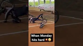 When Monday hits HARD💥😳 #crash #fail #crazy #bmx #bike #shorts #racing #bikelife #fails